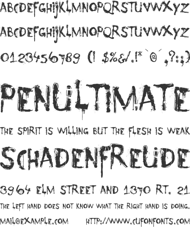 Nyctophobia font preview