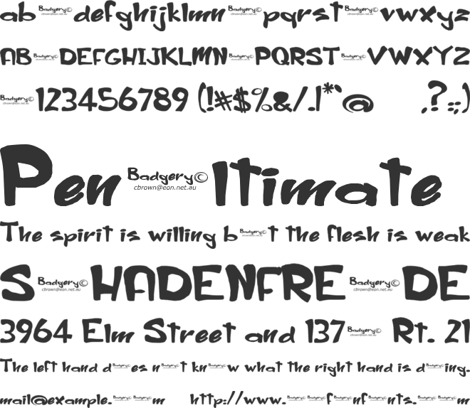 Badgery font preview