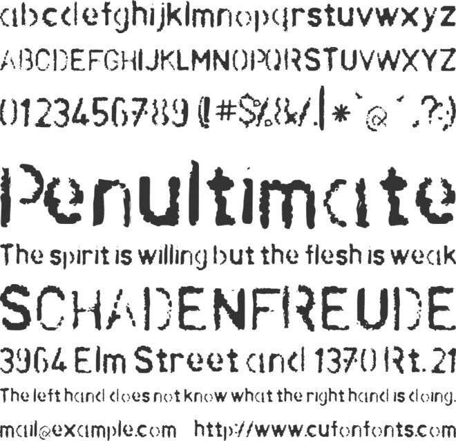 LL Pochoir font preview