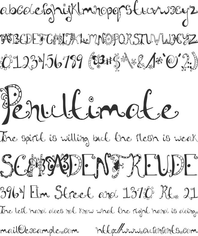 Fannys Treehouse font preview