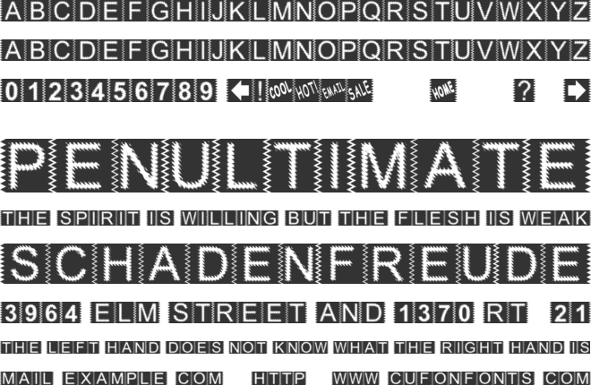 Zacken font preview