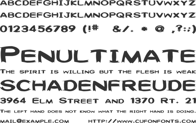 Washable (sRB) font preview