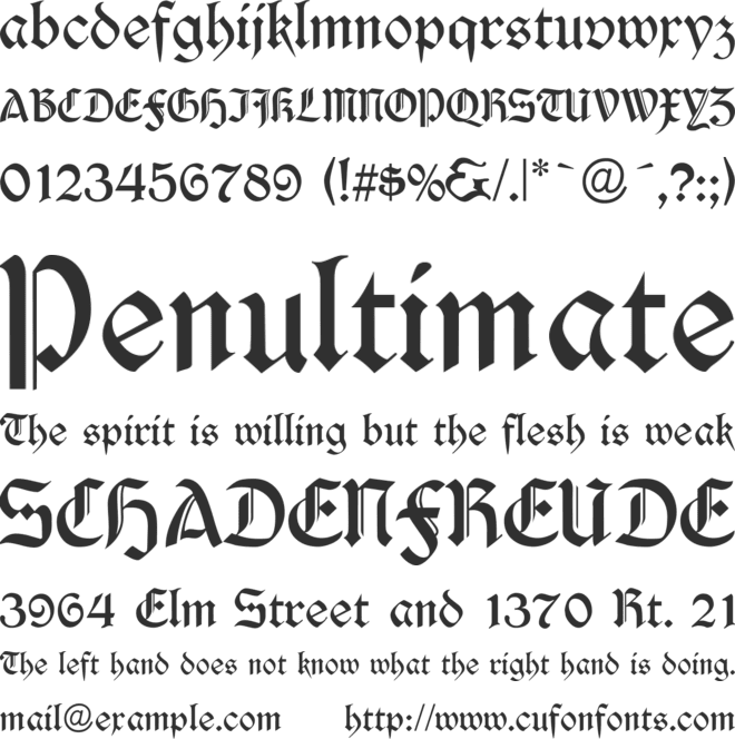 Durwent font preview