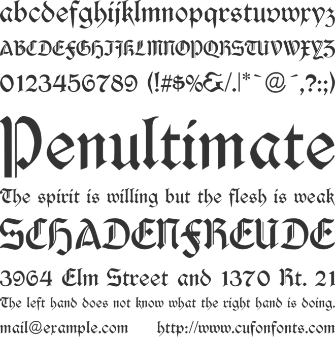 Durwent font preview