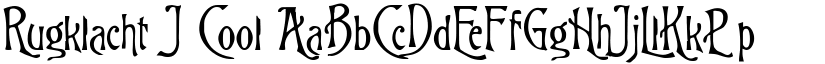 Rugklacht J Cool font