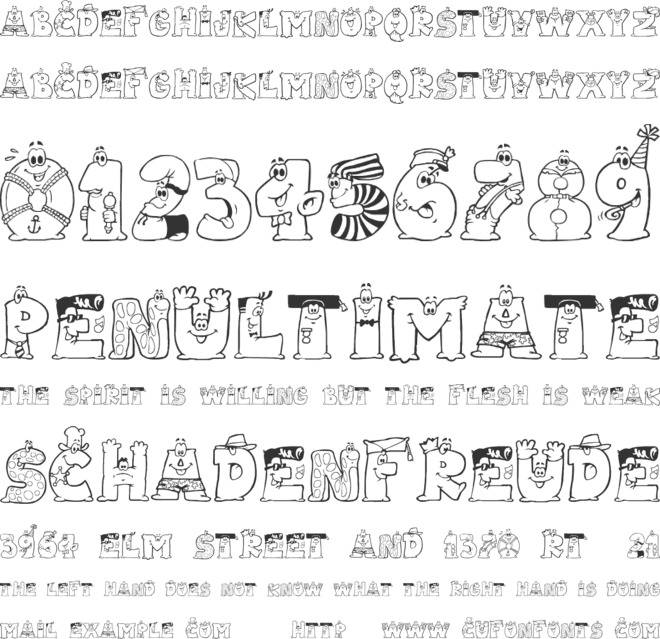 LMS Letterbat Friends font preview