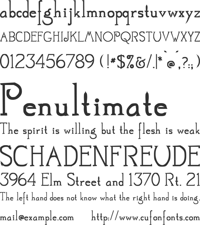 Mestral font preview