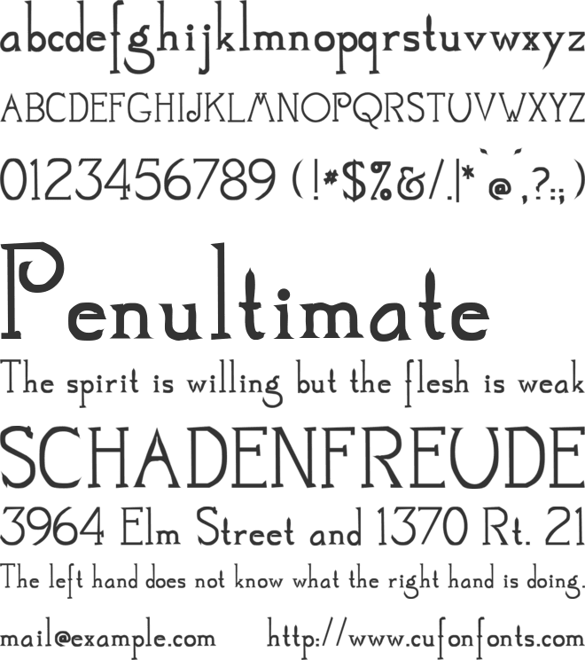 Mestral font preview