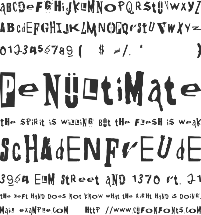 DIY One font preview