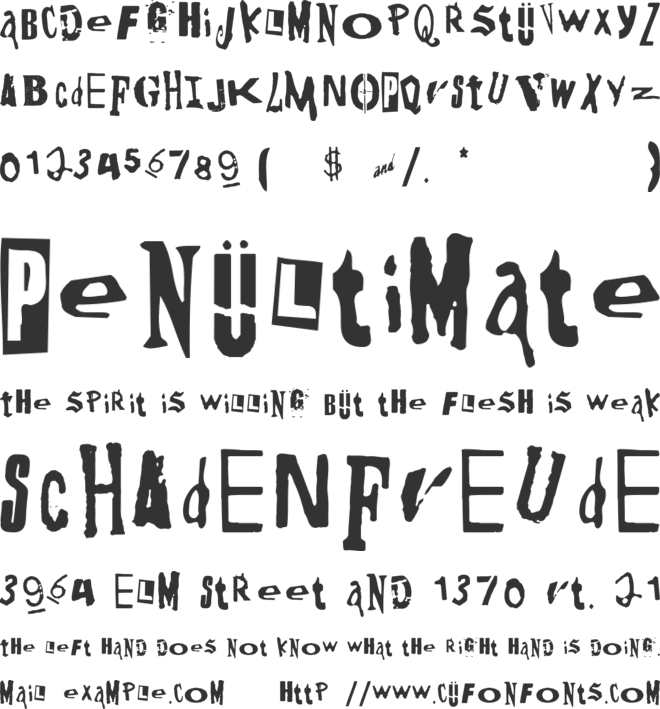 DIY One font preview