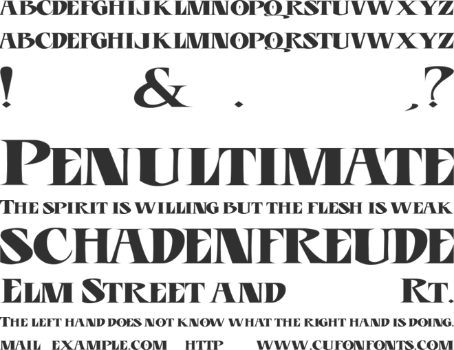 BLU Esoteric font preview