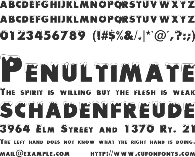 Snowy font preview