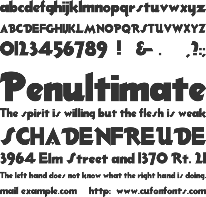 Thick Deco font preview