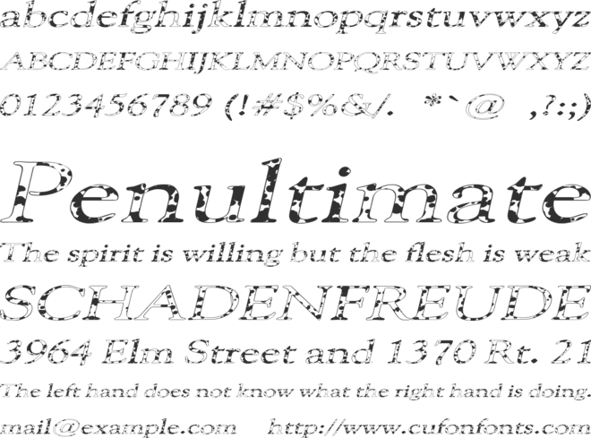 101 Puppies SW font preview