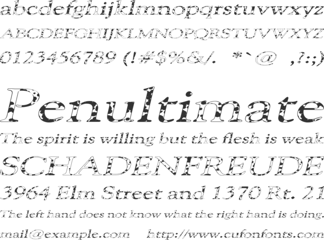 101 Puppies SW font preview