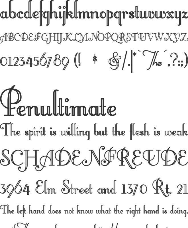 Little Lord Fontleroy font preview