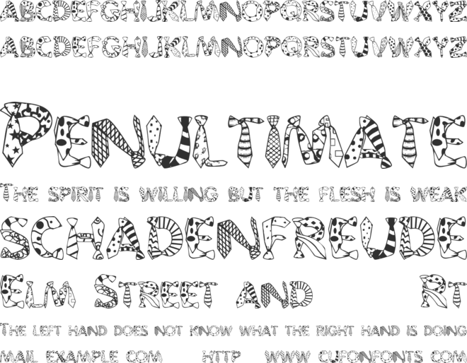 Daddy Tie font preview