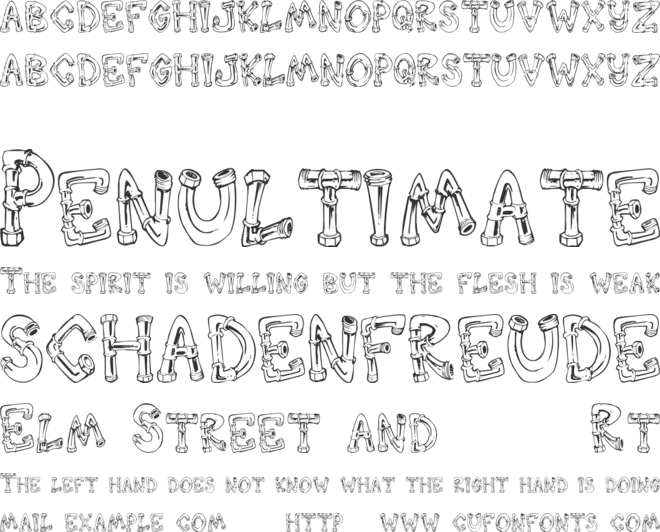Down the Drain font preview