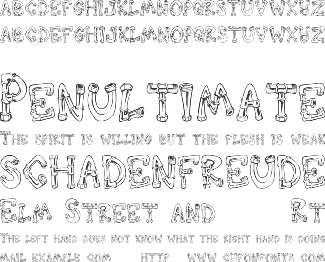 Down the Drain font preview