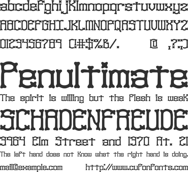 Naughts BRK font preview