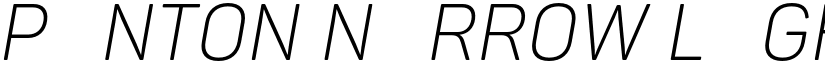 Panton Narrow Light Italic Caps font