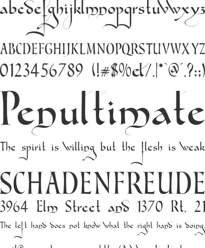 Gondola SD - Swash font preview