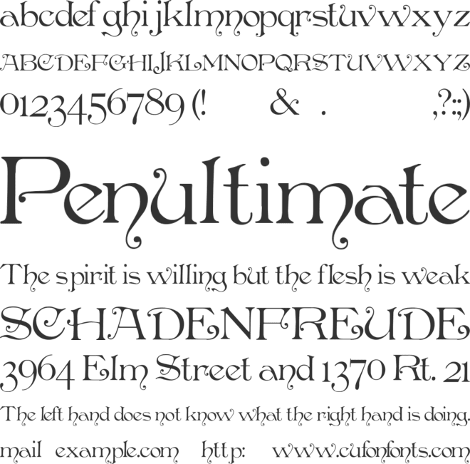 Penshurst font preview