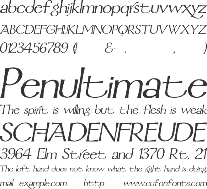 Mordred font preview