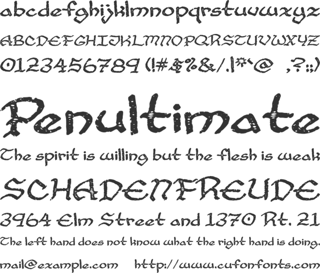 Cup and Talon font preview