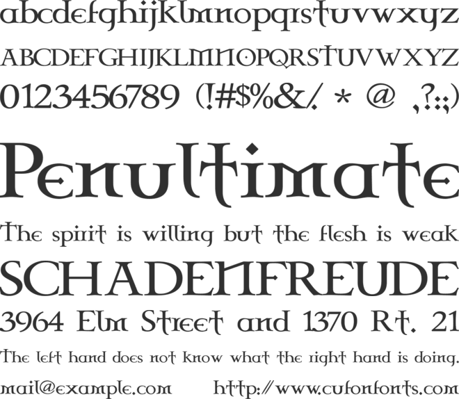 Celtic Garamond the 2nd font preview