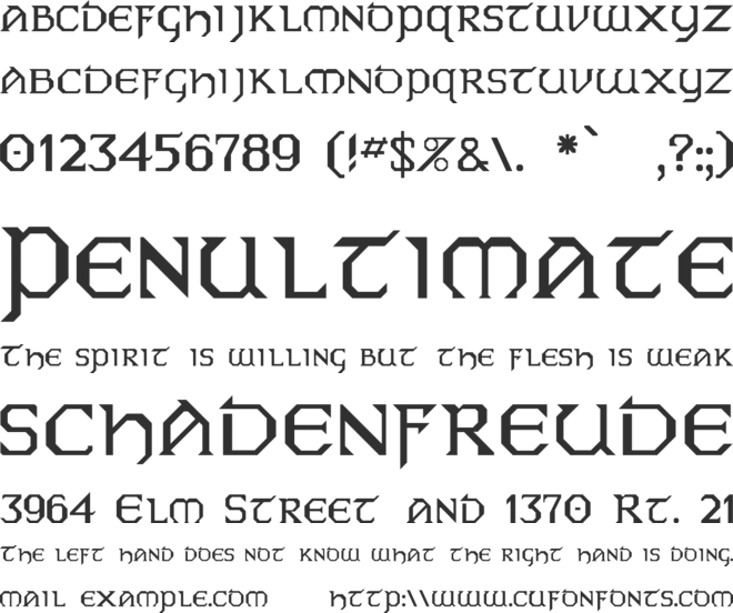 Eire font preview