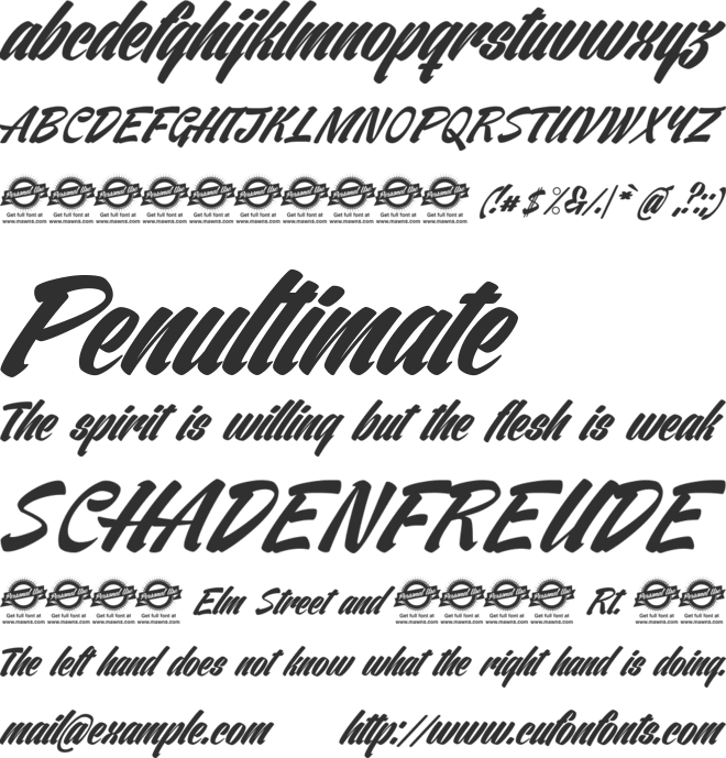 Ventography Personal Use Only font preview