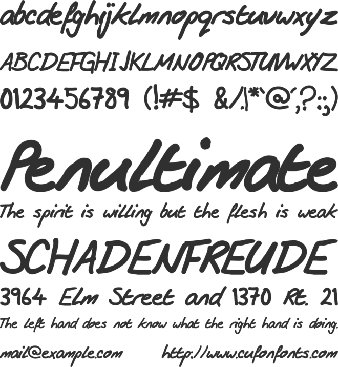 Andrew Ward font preview