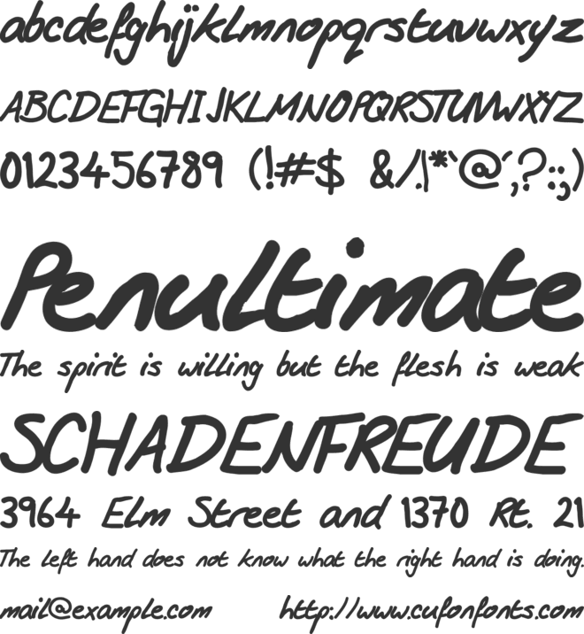 Andrew Ward font preview