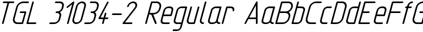 TGL 31034-2 Regular font