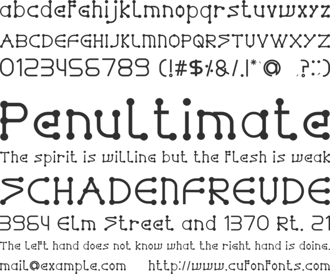 GLADWIN font preview