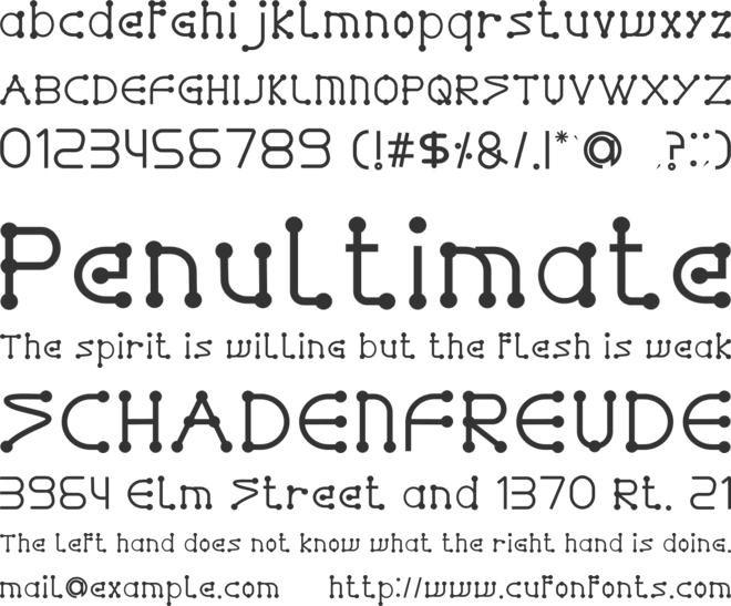 GLADWIN font preview
