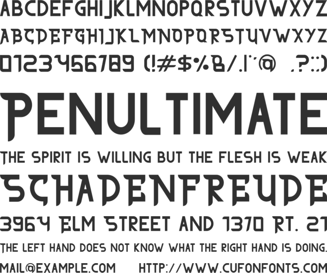 THE AFFORD font preview