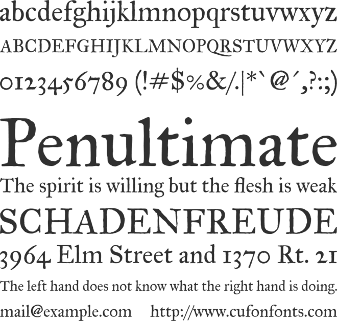 IM FELL Great Primer PRO font preview