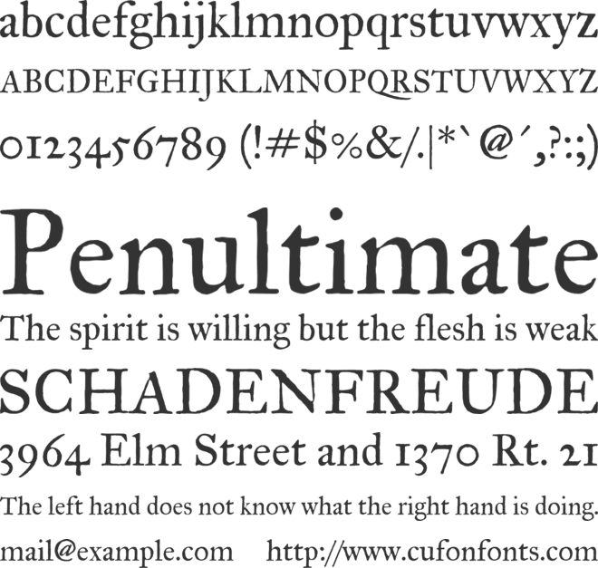 IM FELL Great Primer PRO font preview