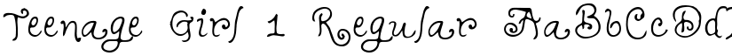 Teenage Girl 1 Regular font