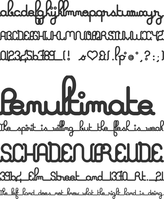 A La Nage font preview