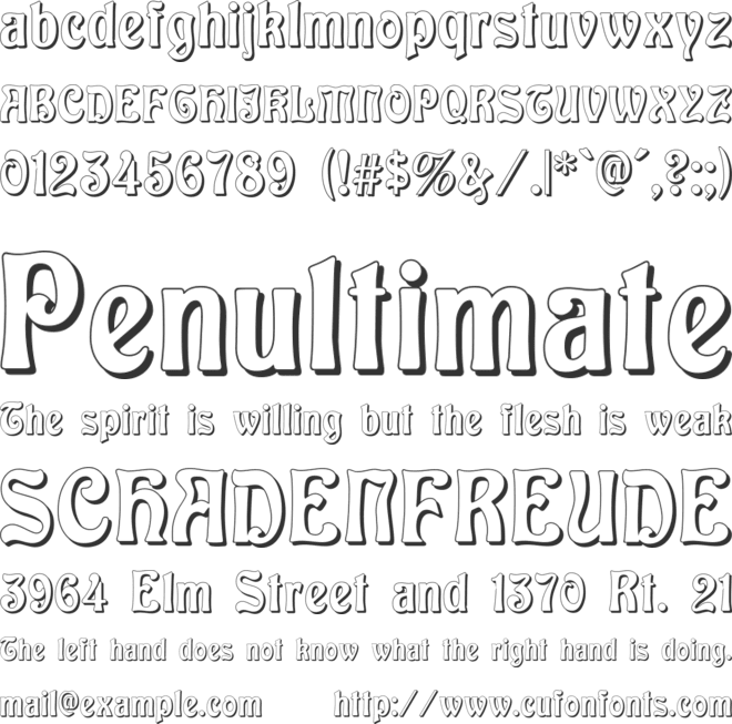 Baldur Shadow font preview