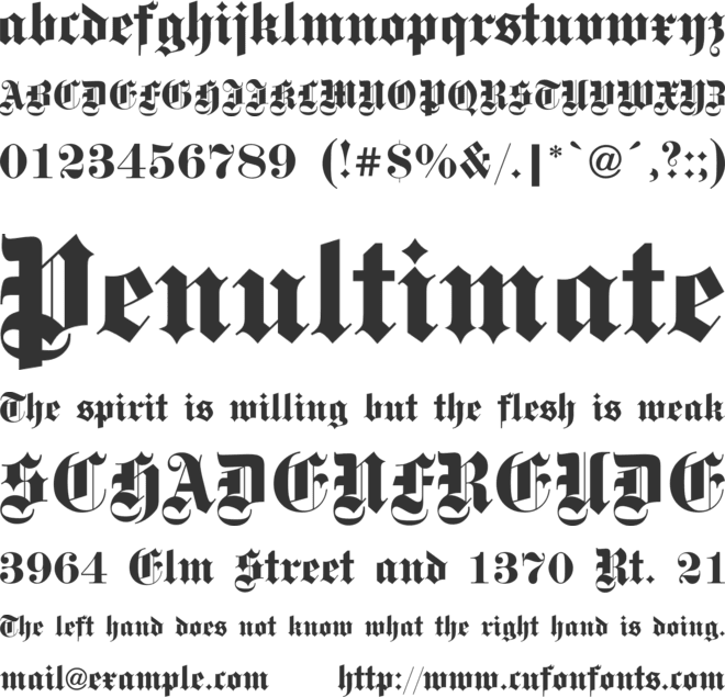 Steelplate Textura font preview