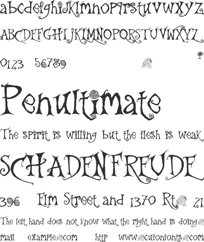 the Gingerbread House font preview