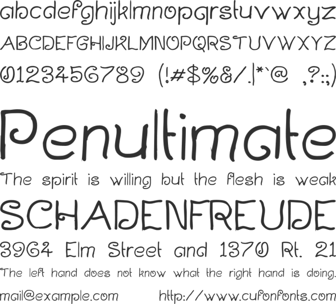 Curlmudgeon font preview