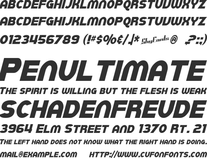 SF Juggernaut Condensed font preview