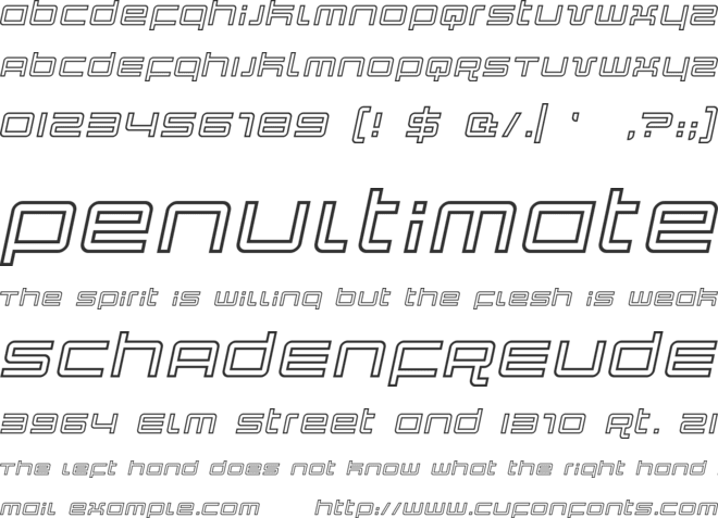 Quark Outline font preview