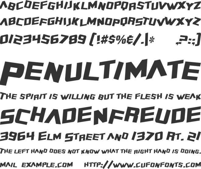 SF Zero Gravity Condensed font preview