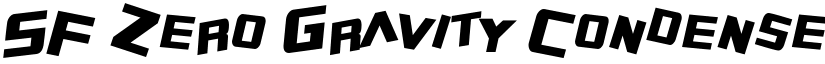 SF Zero Gravity Condensed Italic font